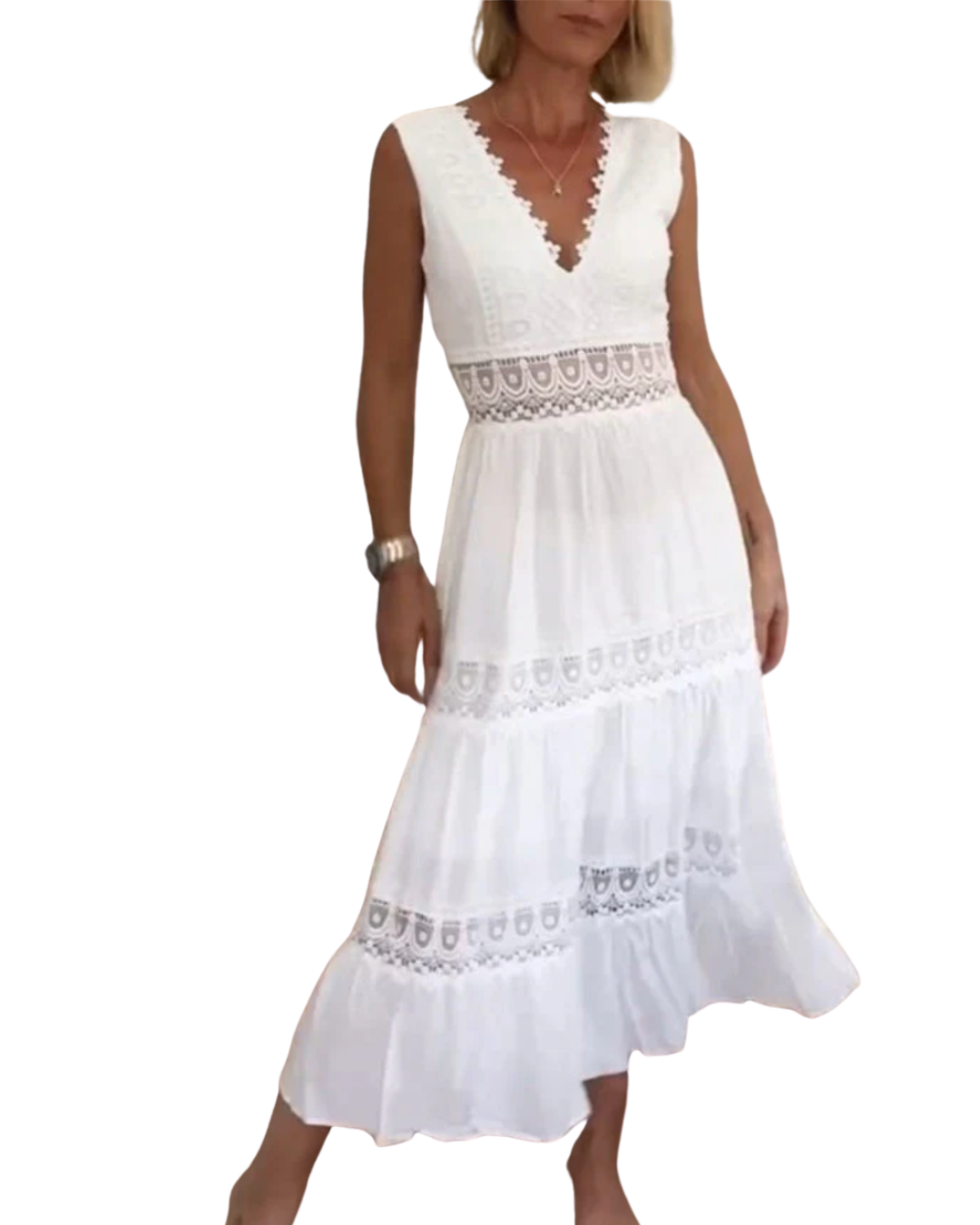 Kim | Spitzenkleid mit V-Ausschnitt