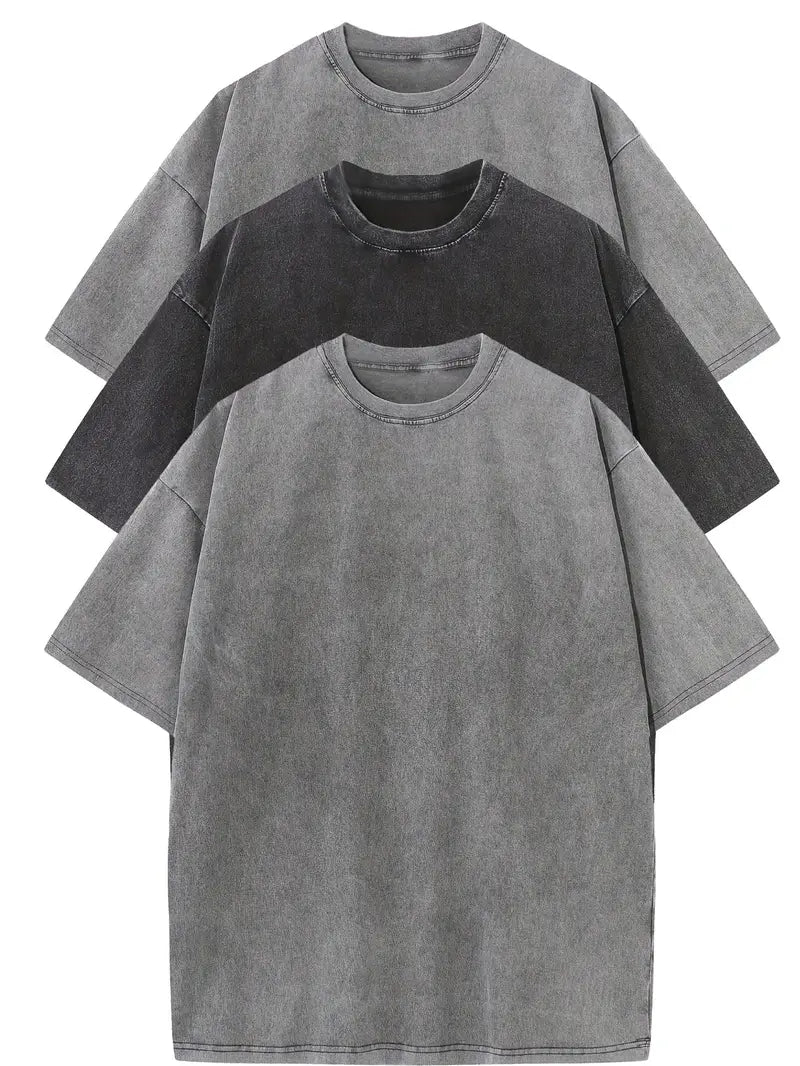 John | Oversized Baumwoll-T-Shirt Set – 3er-Pack