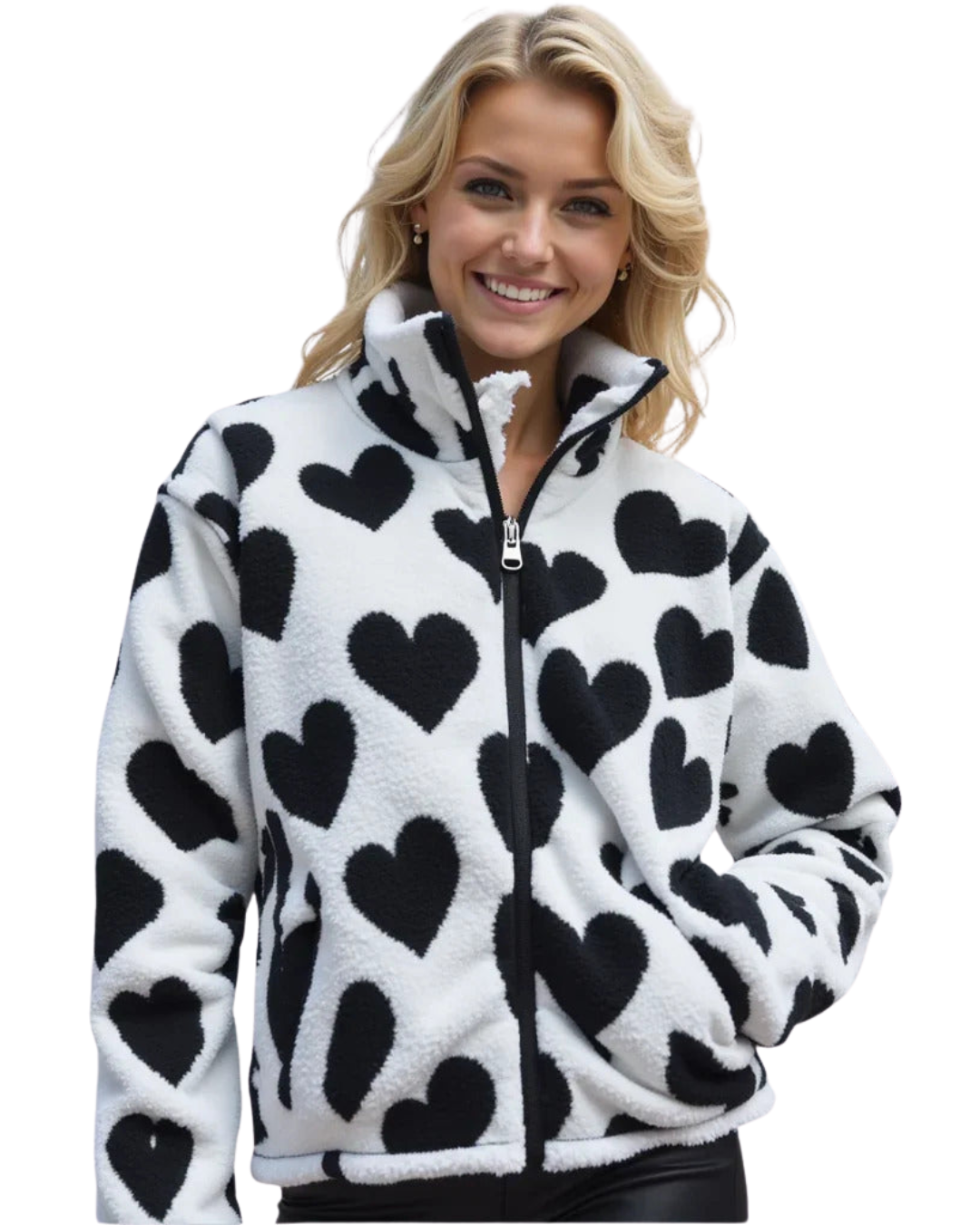 Klara | Doppelseitige Jacke mit Herzchenmuster