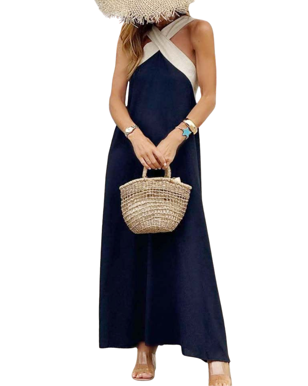 Sienna | Elegantes Kleid mit offenem Rücken und modischem Neckholder-Ausschnitt