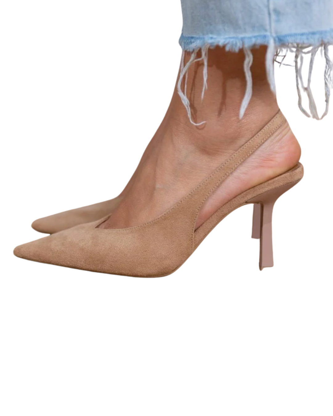 Marlena | Nudefarbene Slingback-Pumps mit schmalem Absatz