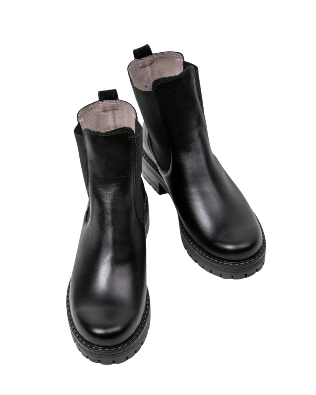 Chelsea | Schwarze Ankle-Boots mit dicker Sohle