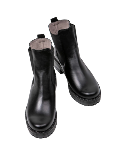 Chelsea | Schwarze Ankle-Boots mit dicker Sohle