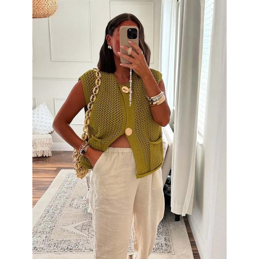 Angel | Strickweste mit Knopfleiste