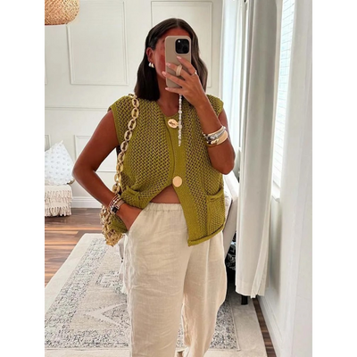 Angel | Strickweste mit Knopfleiste