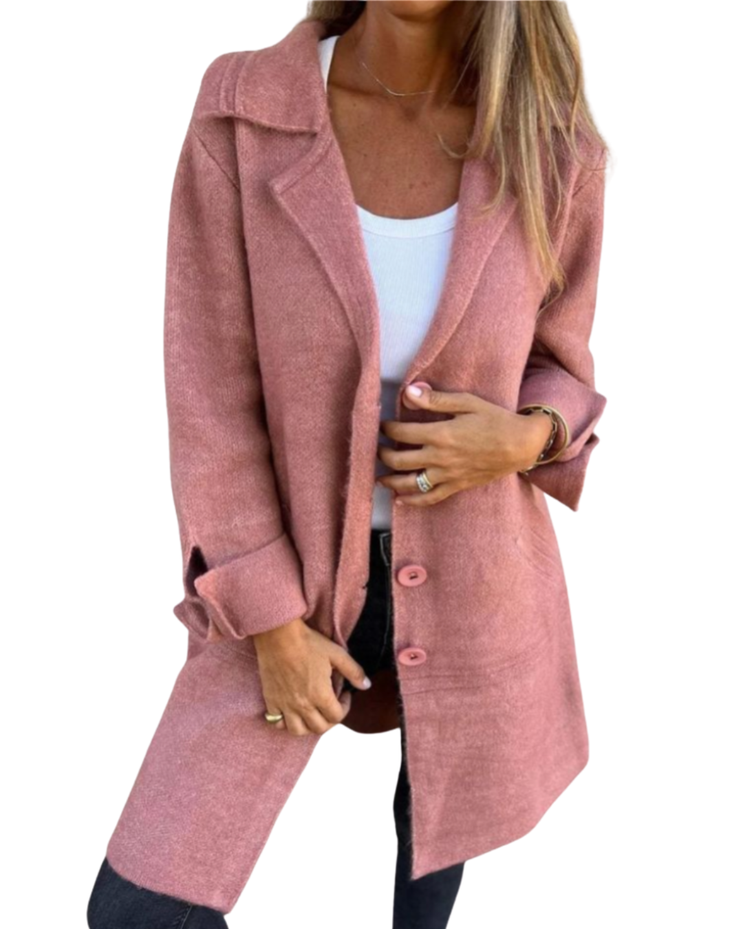 Maila | Lässiger langer Mantel mit Schößchen