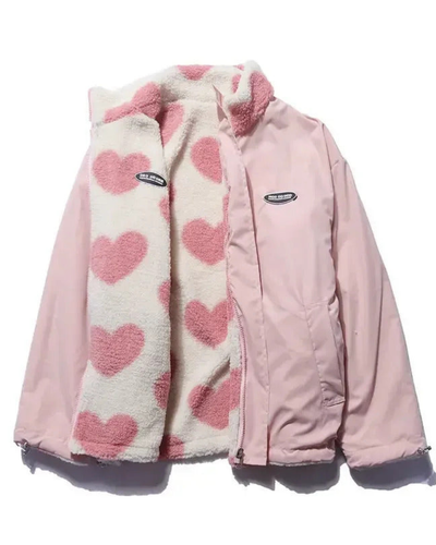 Klara | Doppelseitige Jacke mit Herzchenmuster