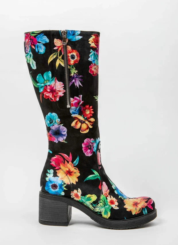 Theresa | Gefütterte Stiefel mit Absatz und verstellbarem Schaft – Naturleder