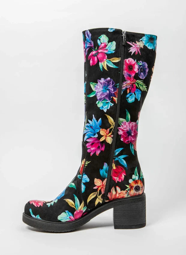 Theresa | Gefütterte Stiefel mit Absatz und verstellbarem Schaft – Naturleder