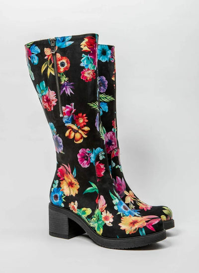 Theresa | Gefütterte Stiefel mit Absatz und verstellbarem Schaft – Naturleder