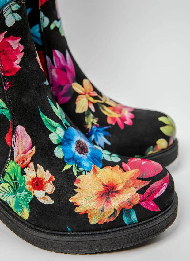 Theresa | Gefütterte Stiefel mit Absatz und verstellbarem Schaft – Naturleder