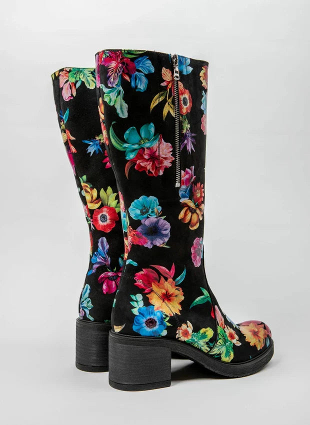 Theresa | Gefütterte Stiefel mit Absatz und verstellbarem Schaft – Naturleder