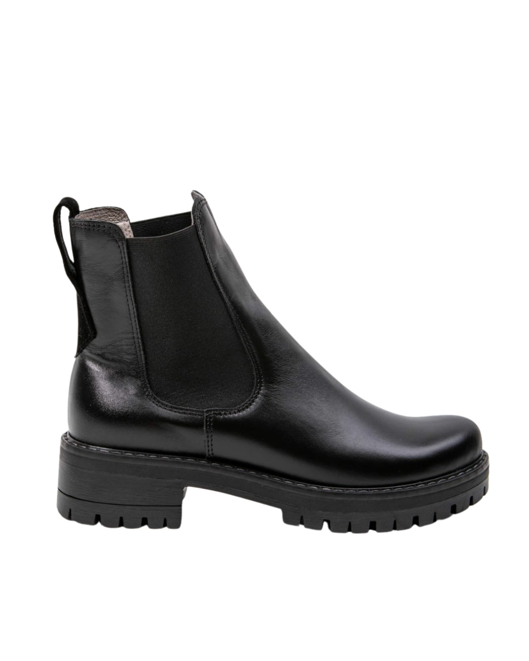 Chelsea | Schwarze Ankle-Boots mit dicker Sohle