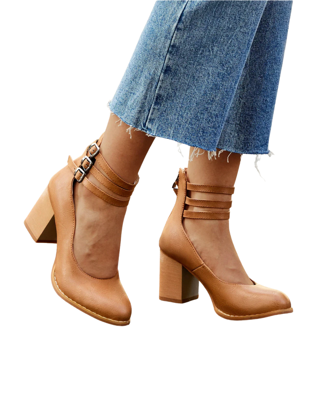 Ginevra | Pumps mit mehreren Riemchen und dickem Absatz