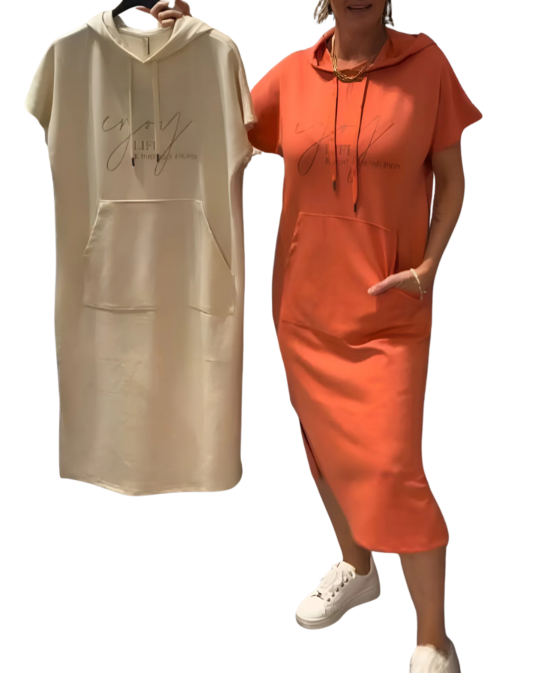 Ebba | Bequemes Kleid mit Kapuze und femininer Passform