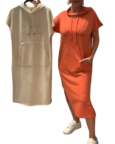 Ebba | Bequemes Kleid mit Kapuze und femininer Passform