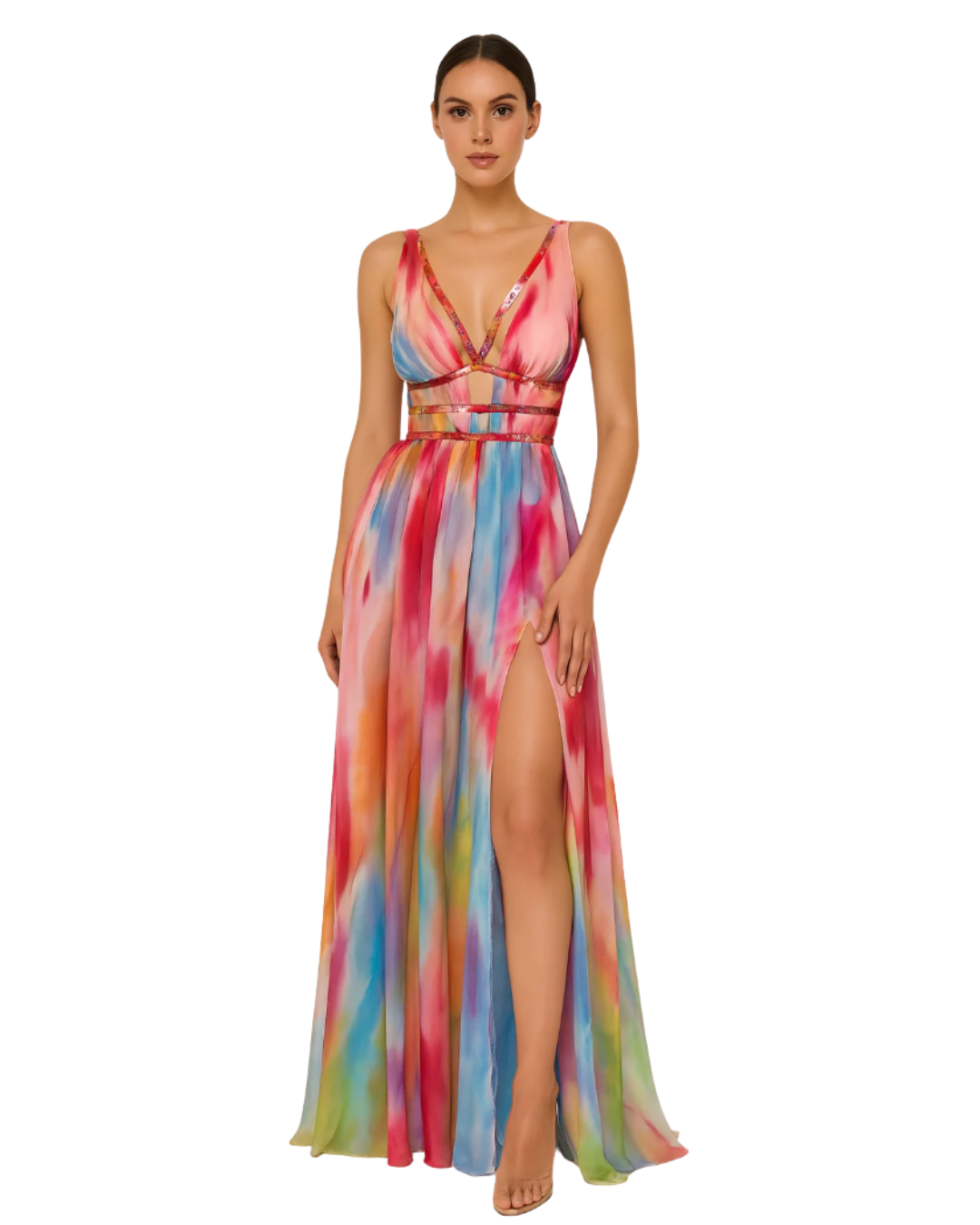 Freya | Maxikleid mit Malerei-Print