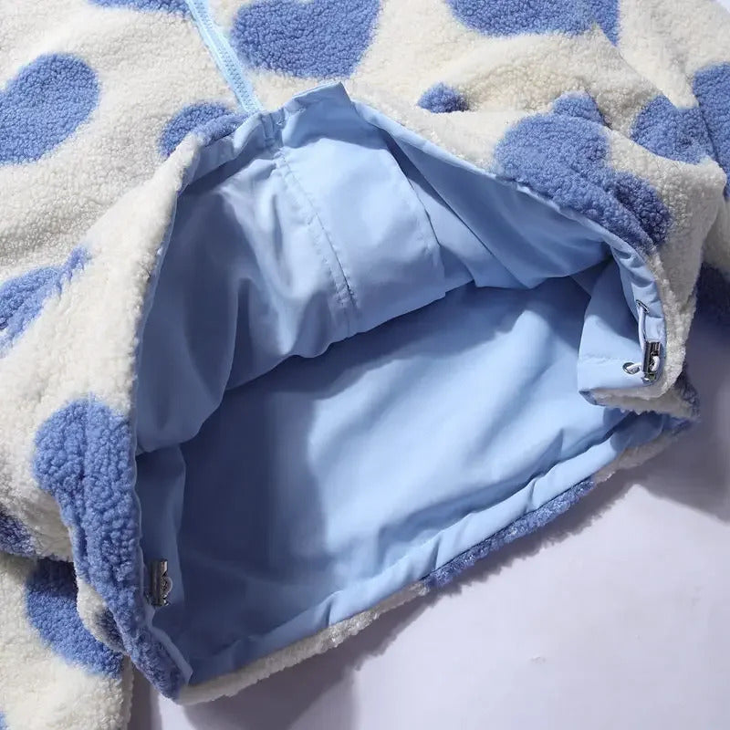 Klara | Doppelseitige Jacke mit Herzchenmuster