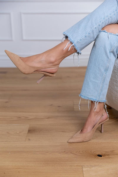 Marlena | Nudefarbene Slingback-Pumps mit schmalem Absatz