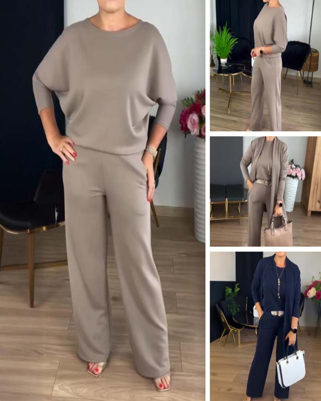 Hannelore | 3-teiliges Set mit langem Cardigan, elegantem Komfort und vielseitigem Stil für alle Gelegenheiten